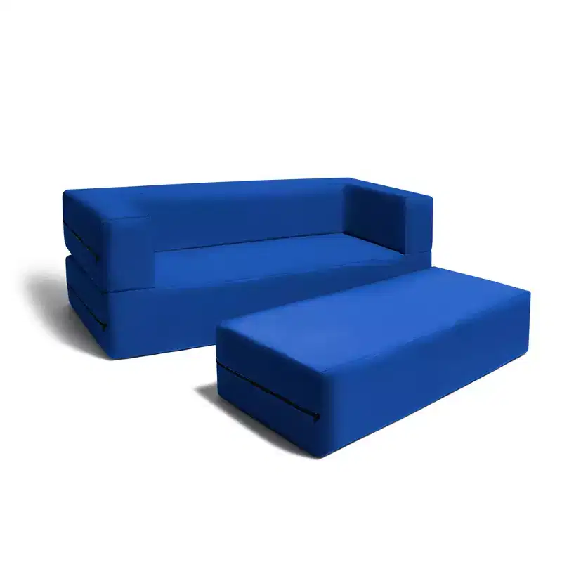 Zipline Kids Sofa & Large Ottoman, 3 in 1 Fold Out Sofa