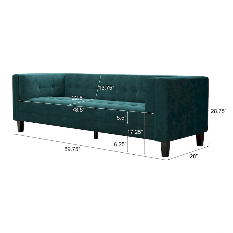 Viola Velvet Cushion 3-Seater Sofa Couch by Christopher Knight Home