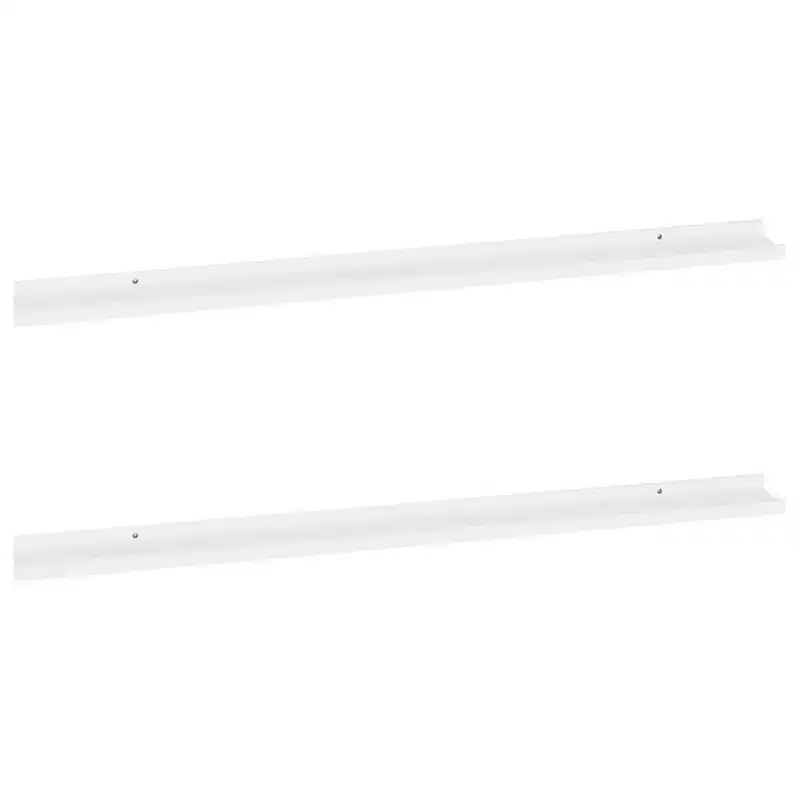 Wall Shelf Set of 2 White MDF 45.3 x 3.5 x 1.2 in Wall mounting