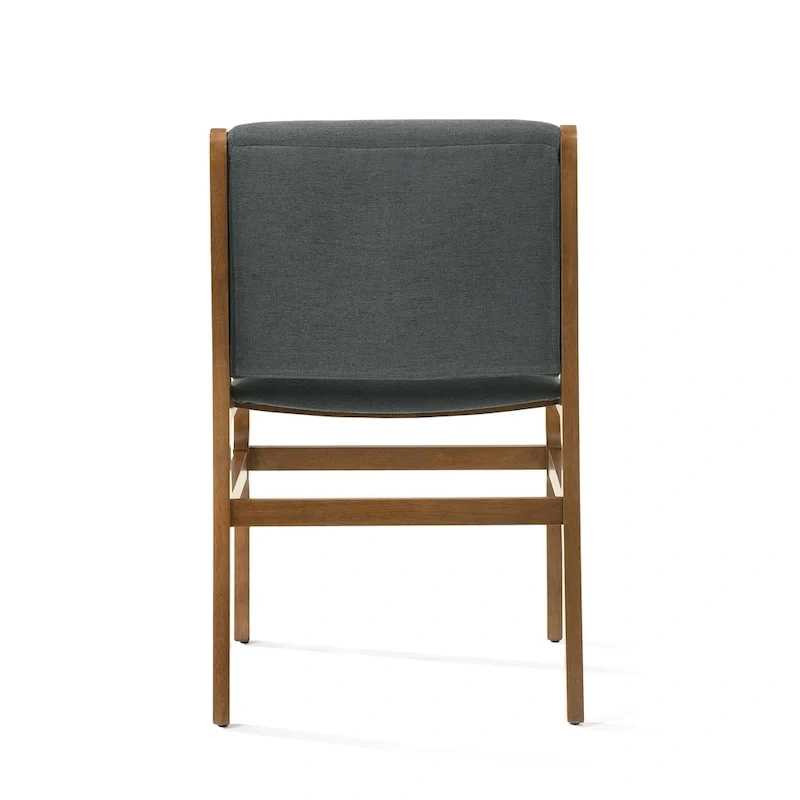 Contemporary Upholstered Dining Chair with Rubberwood Frame, Set of 2