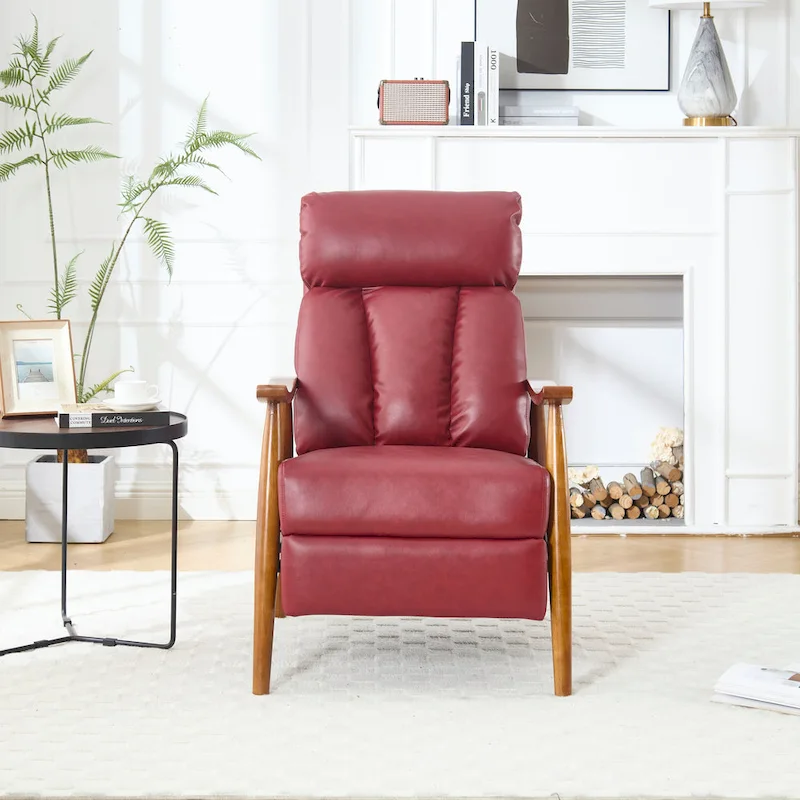 Wine Red 26.38 Adjustable Chaise Lounge Chair