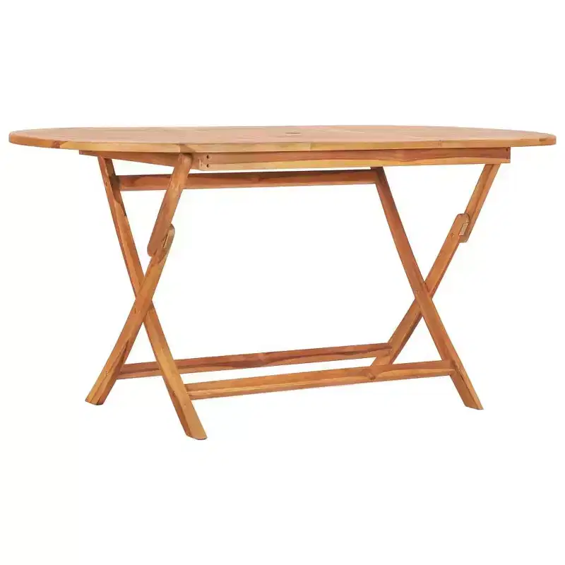 vidaXL Garden Table And Chair Natural Teak