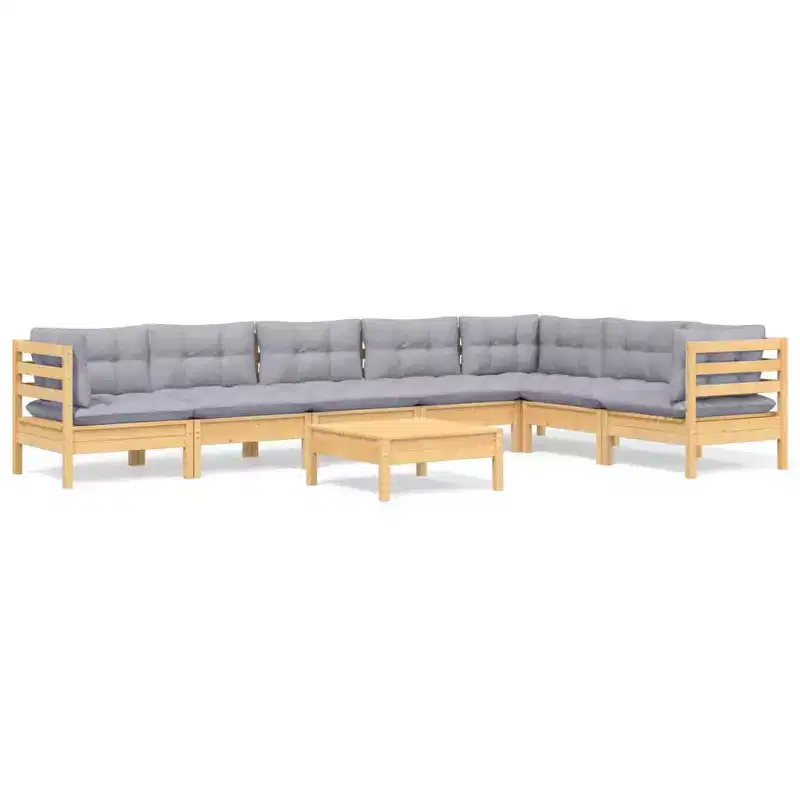 vidaXL Garden Lounge Set with Cushions - Sturdy Pinewood