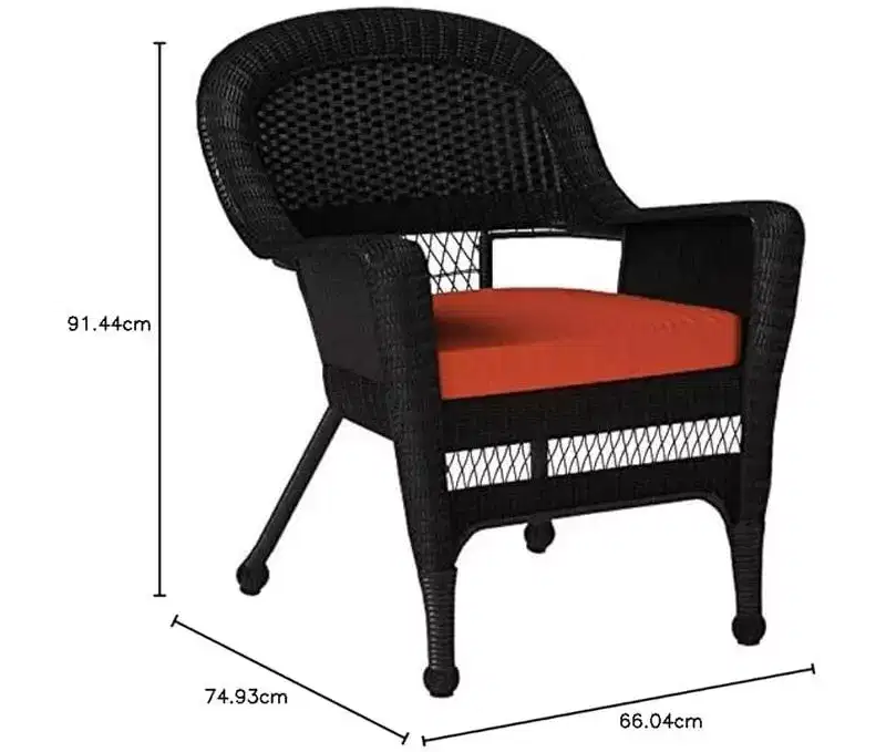 HomeStock Wicker Chair with Cushion - Set of 2