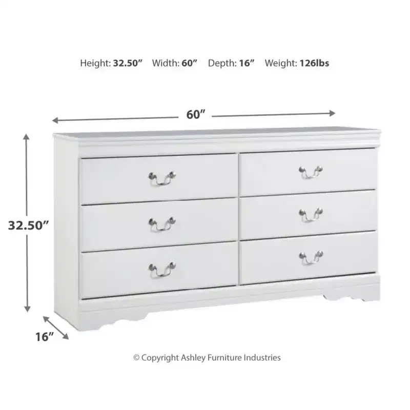 Anarasia Dresser White - Signature Design by Ashley