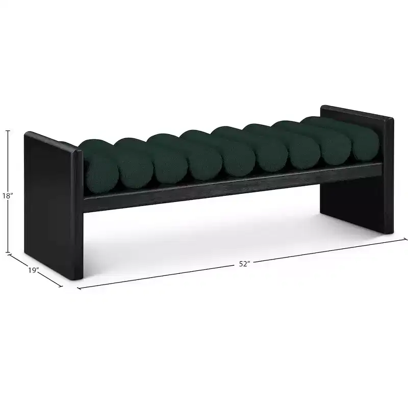 Meridian Furniture,Waverly Boucle Fabric Bench