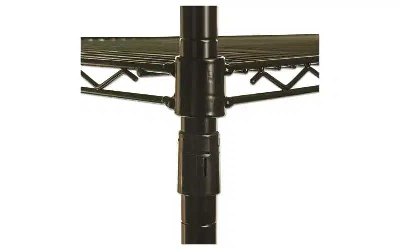 Alera NSF Certified 4-Shelf Wire Shelving Kit with Casters, 48w x 18d x 72h, Black