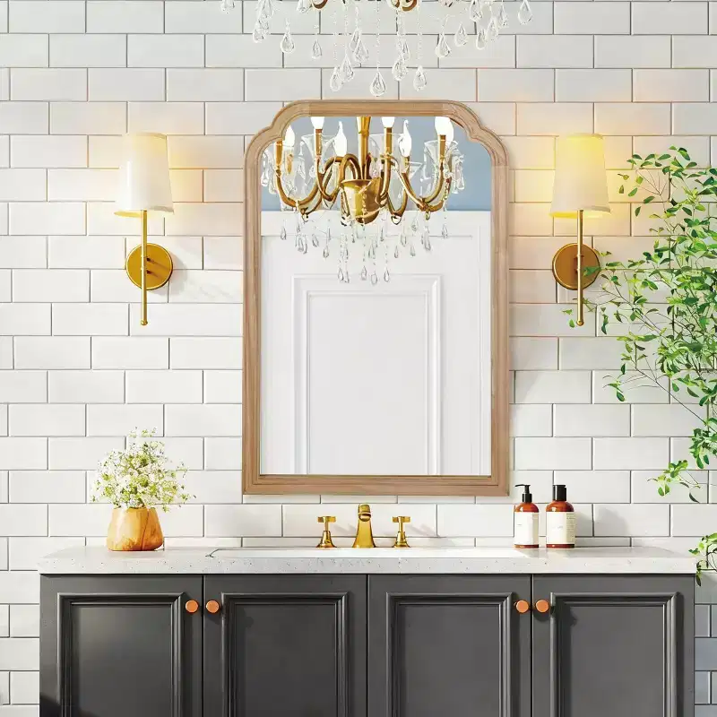 20x30 Solid Wood Frame Decorative Mirror with Rounded Corners