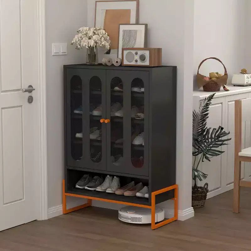 MAYEERTY 5.9 High Foot Double-Sided Mesh Door Shoe Cabinet, Movable Double-Layer Partition Moisture-Proof for Living Room