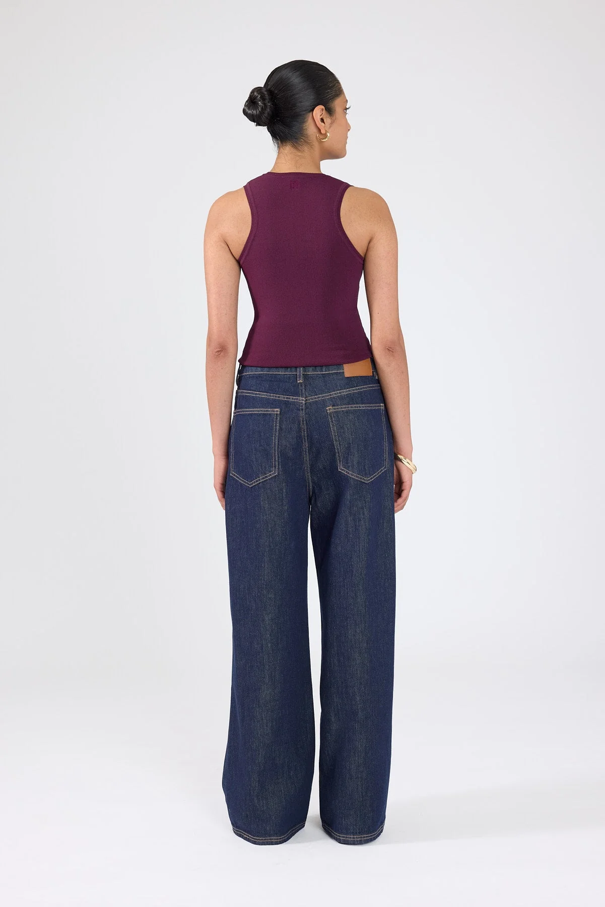 Knit Racer Top Plum