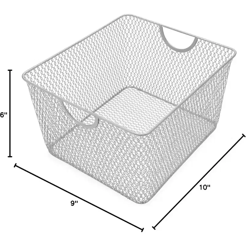 Silver Mesh Open Storage Bins