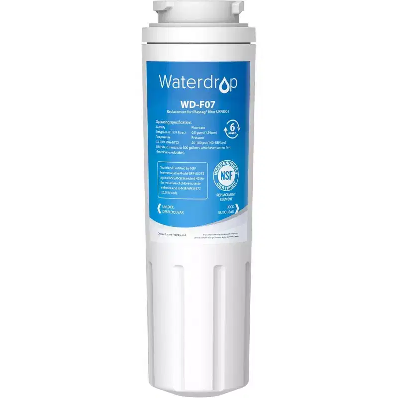 Waterdrop UKF8001 Refrigerator Water Filter 4, Replacement for Whirlpool EDR4RXD1, EveryDrop Filter 4, Maytag UKF8001,NSF 42 and 372 certified (1)