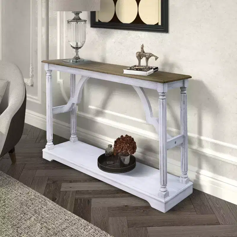 Wood Console Table with Lower Shelf – 45.9
