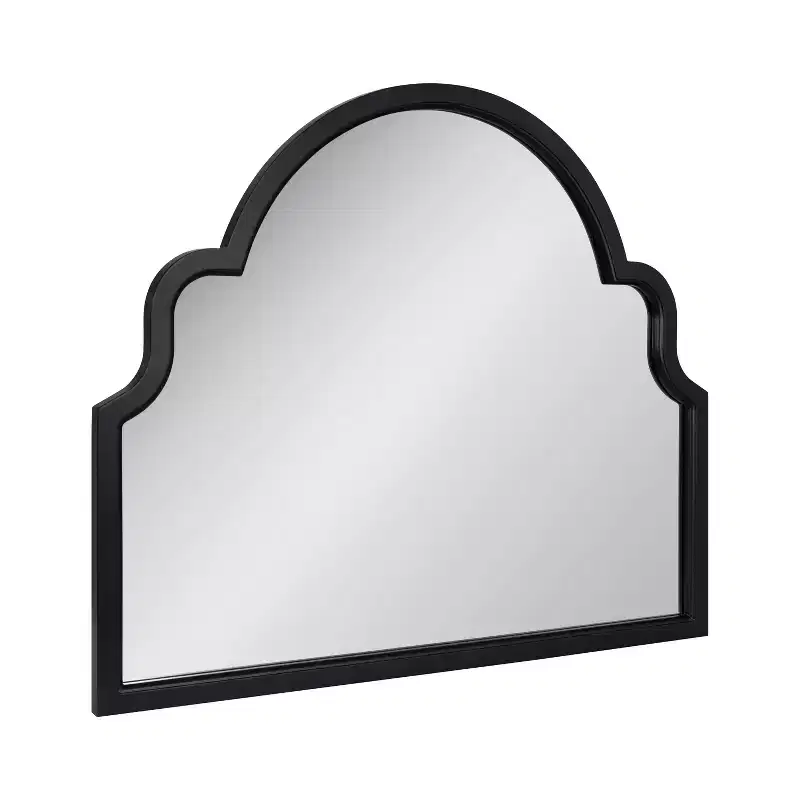 Arch Framed Wall Mirror with Scalloped Wood Frame