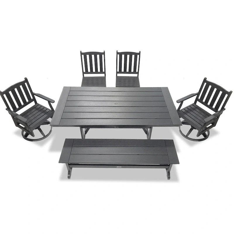 LuXeo Tuscany HDPE Swivel Dining 6-Piece Set