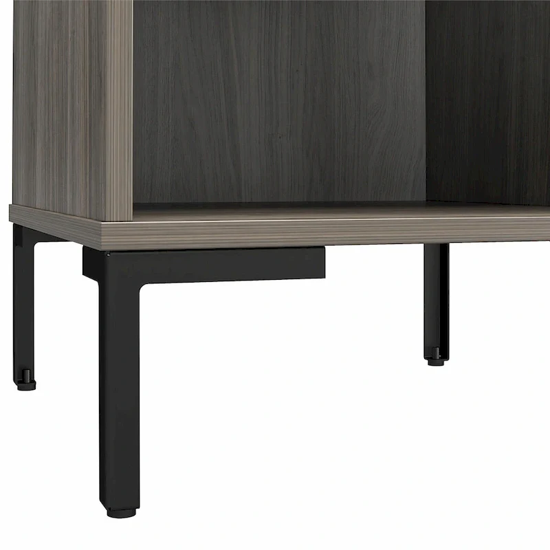 Rustic Nightstand with Open Shelf - Weathered Oak