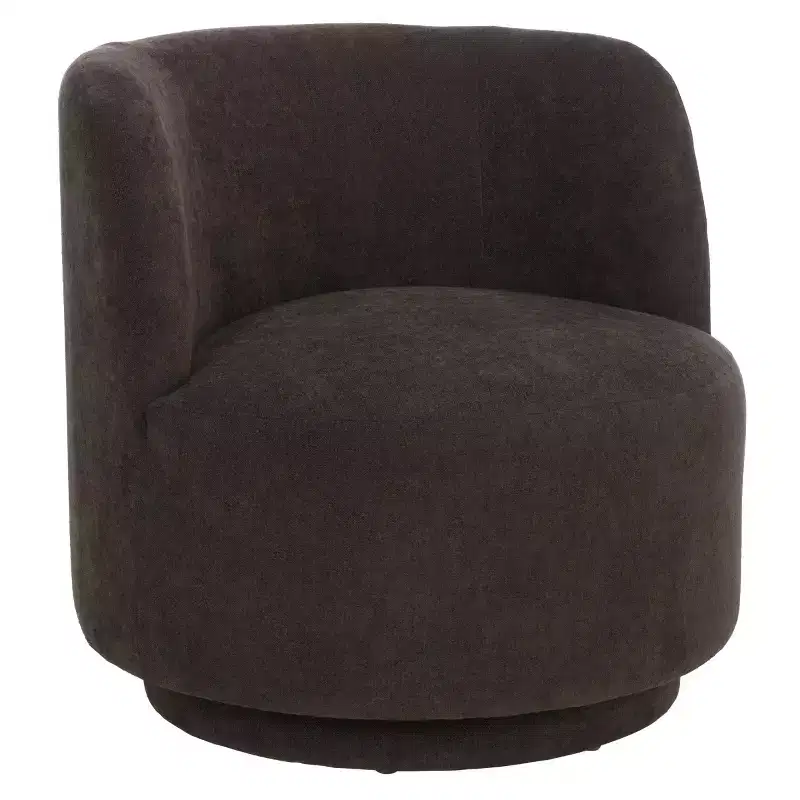 Swivel Accent Chair, Armless Linen Upholstered, 360-Degree Rotation, Wood Frame, 275LBS