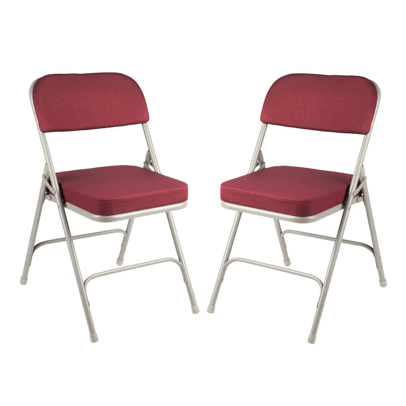 Hampden Furnishings Bernadine Collection Deluxe Fabric Padded Folding Chair, Pack of 2