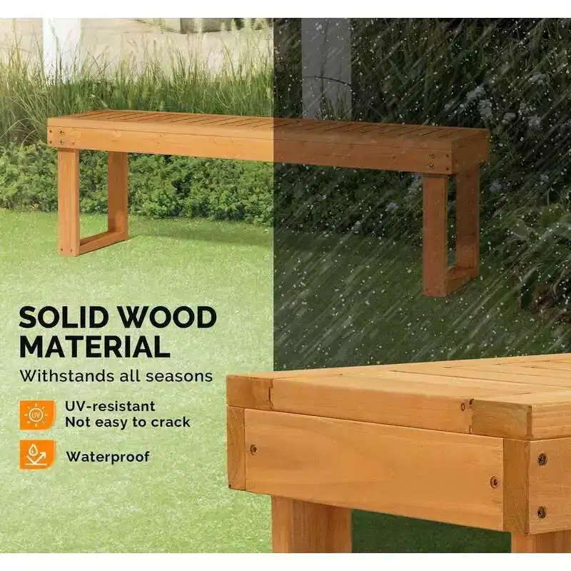 Karl Home | Light Brown Fir Wood Outdoor Bench
