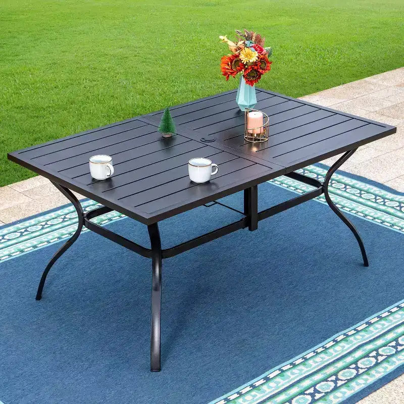 7pc Patio Set with 37" Table & Diamond Back Swivel Arm Chairs - Captiva Designs