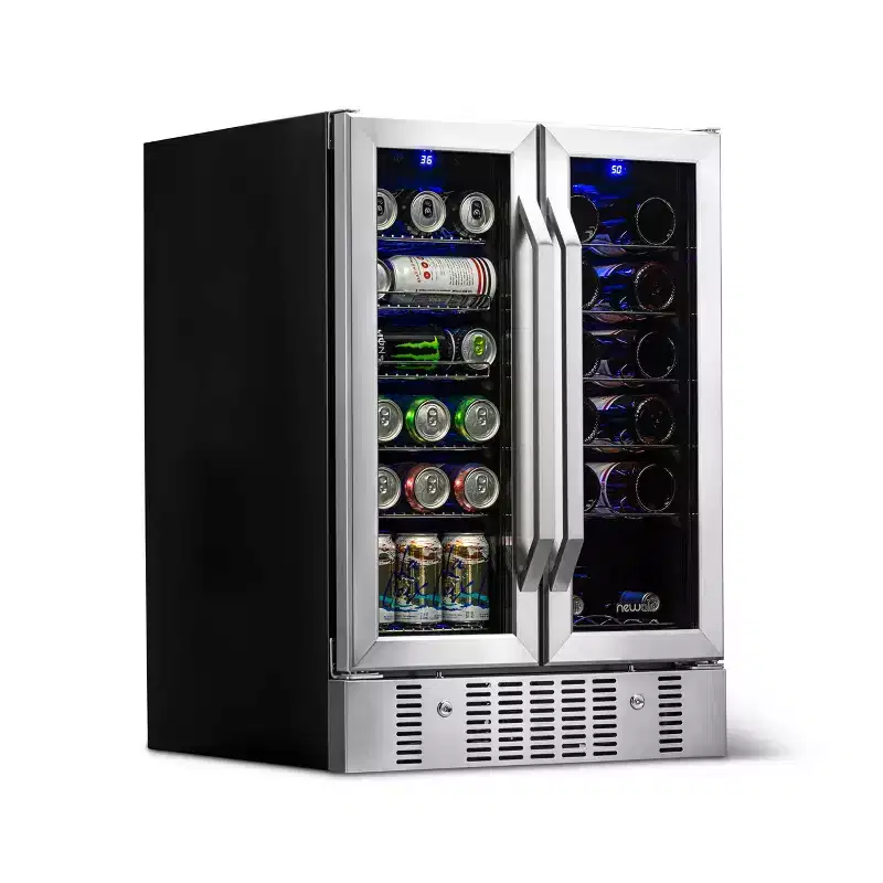 Newair 24 Dual Zone Wine and Beverage Fridge in Stainless Steel