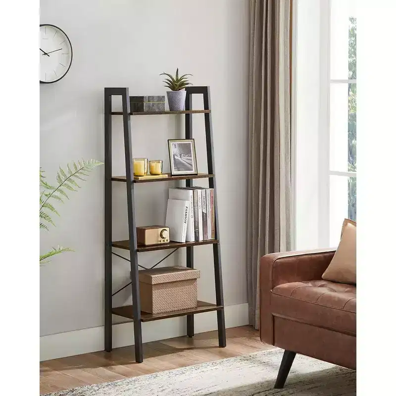 VASAGLE 4-Tier Ladder Shelf Bookshelf Bookcase Furniture Storage Rack Shelves