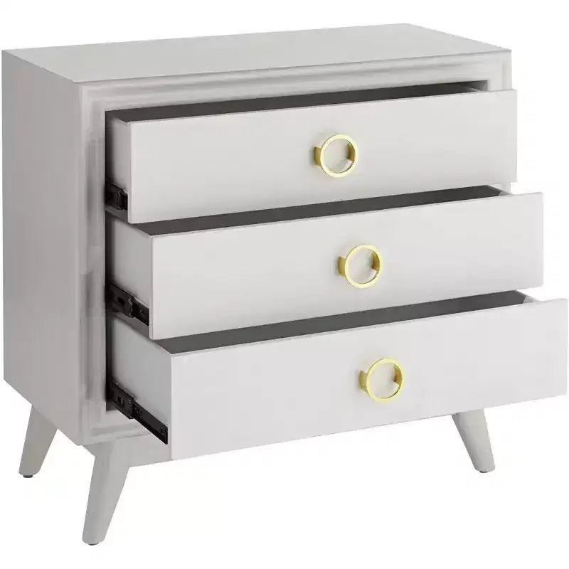Crestview Collection Oslo 32W White 3-Drawer Accent Chest