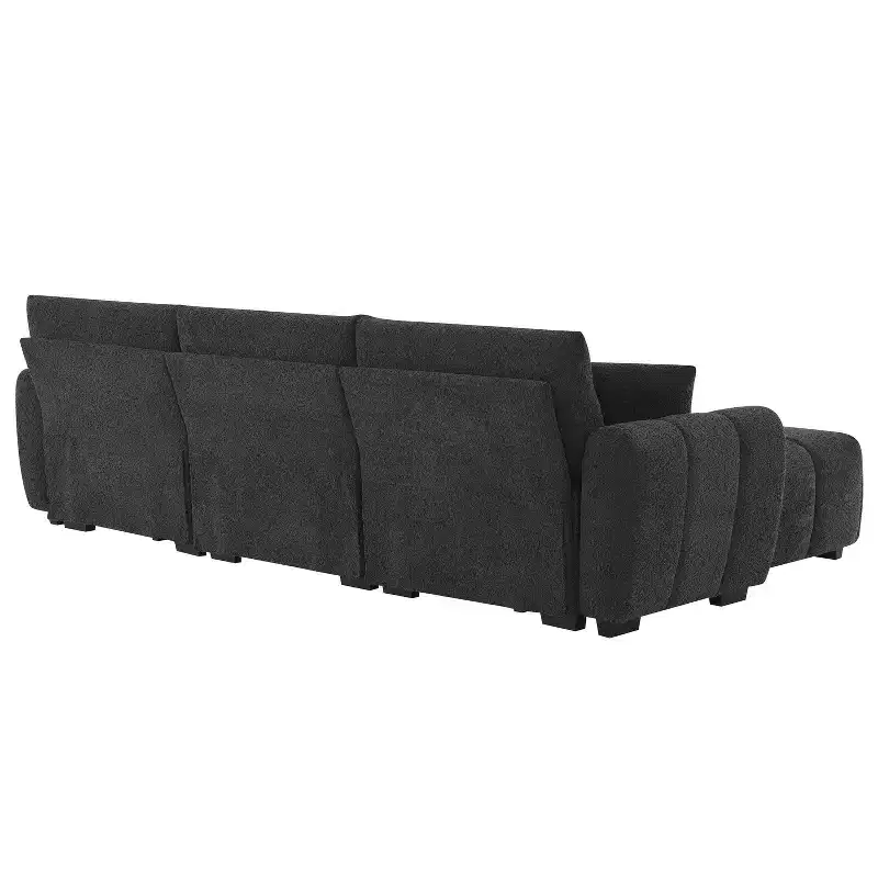 Merax L-Shaped Sectional Sofa with Free-Moving Ottoman