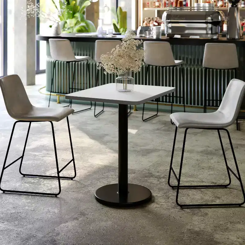 Flash Furniture 24'' x 30'' Rectangular Laminate Table Top with 18'' Round Table Height Base