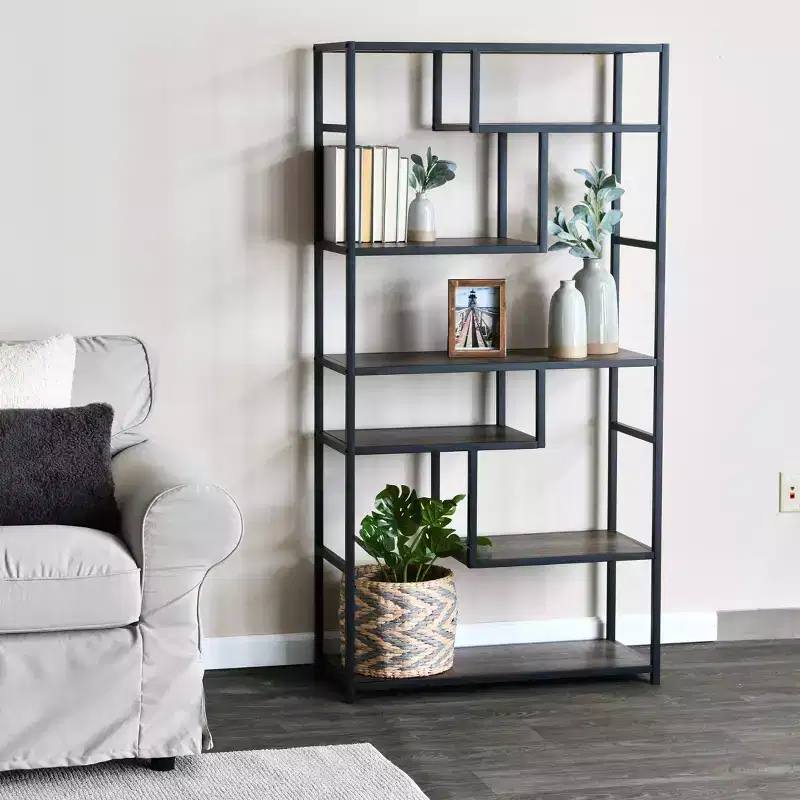 Tall 6 Shelf Open Storage Bookshelf