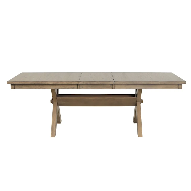 Roundhill Furniture Raven Wood 6-Piece Dining Set, Dining Table with 4 Chairs and Bench, Glazed Pine Brown