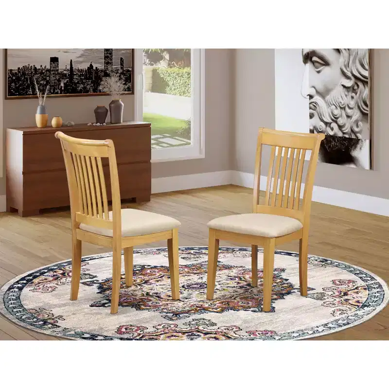 Rustic Ranch Slat Back Dining Room Chair With Upholstery Seat Set Of 2