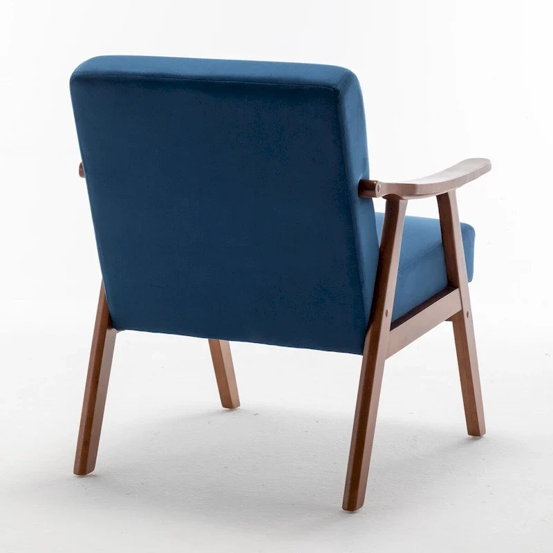 Extra-Thick Backrest Accent Chair with Solid Wood Frame