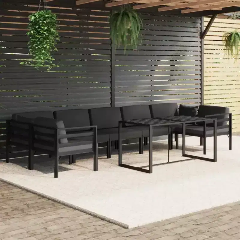 vidaXL Garden Lounge Set Charcoal Aluminum Large Modular