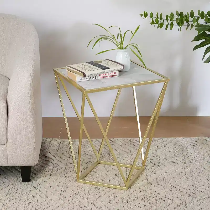 Christopher Knight Home Lisbon Modern Glass Side Table with Iron Frame