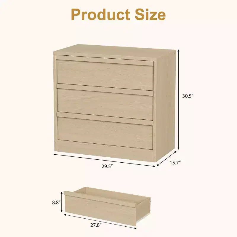 4 Drawer Dresser for Bedroom, Nightstand 4 Chest of Drawers with Large Storage, Small Modern Dresser Organizer Bedside Table for Living Room