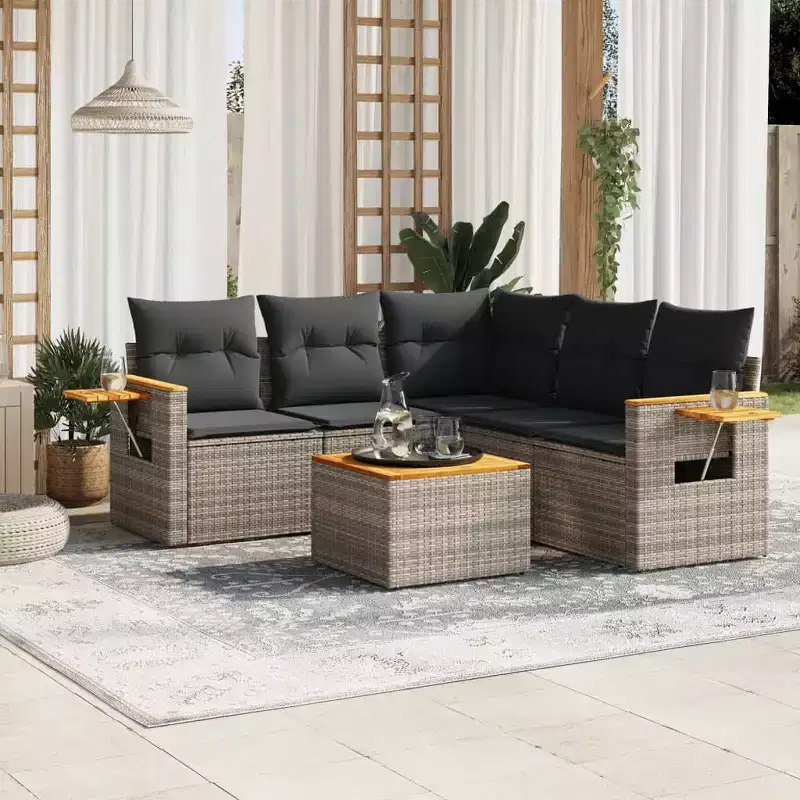 vidaXL Garden Sofa Set Gray