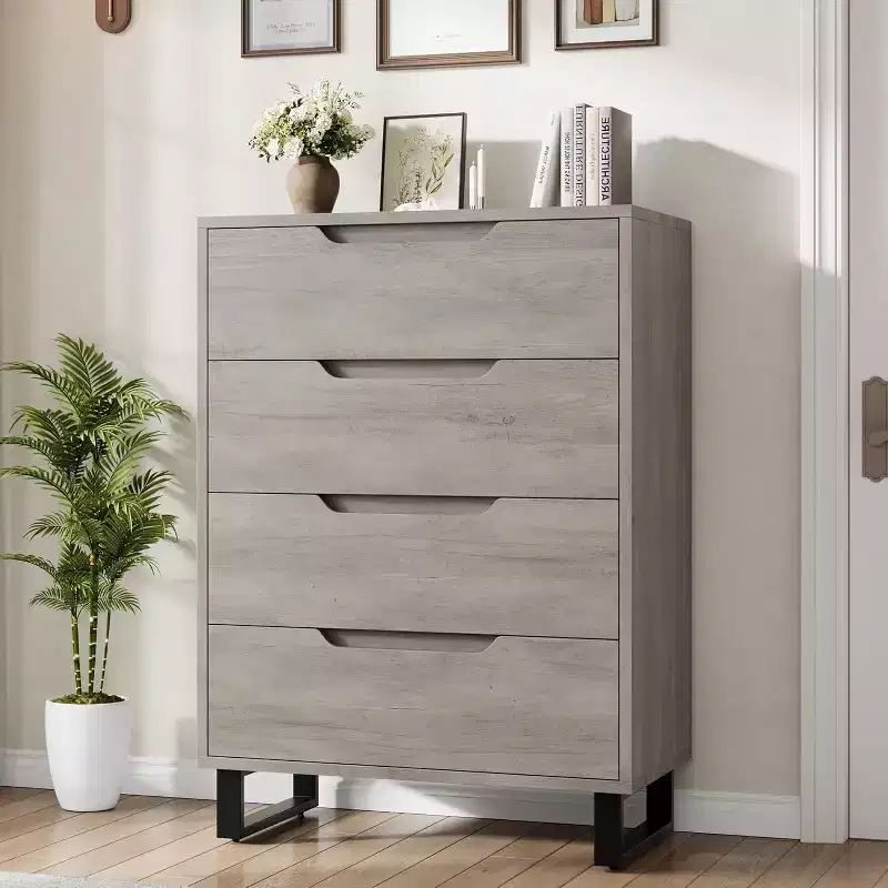 Vertical Drawer Cabinet with Storage, Dresser for Bedroom, Wooden Storage for Hallway, Entryway