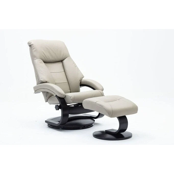 Relax-R Montreal Recliner and Ottoman Top Grain Leather