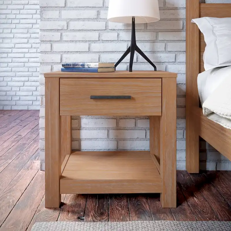 Solid Wood 1-drawer Nightstand