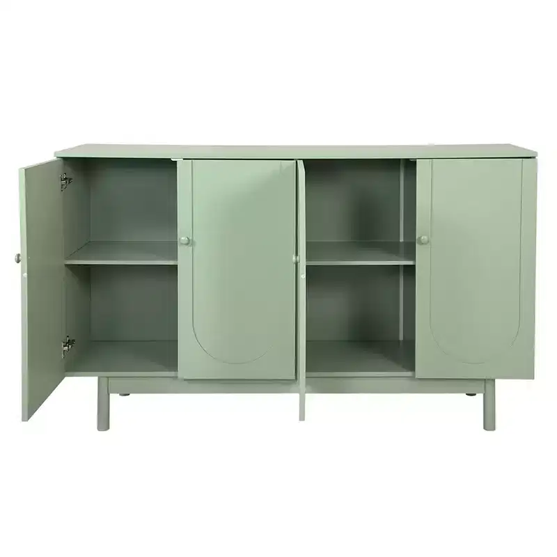 Sideboard Buffet Cabinet, Modern Kitchen Storage Cabinet With 4 Doors Adjustable Shelves, Wooden Sideboard Cabinet For Hallway Living Room