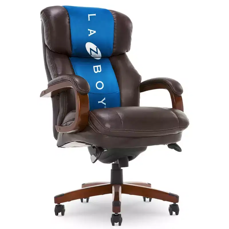 Big & Tall Executive Chair Brown - La-Z-Boy: Memory Foam, Ergonomic, 400 lbs Capacity