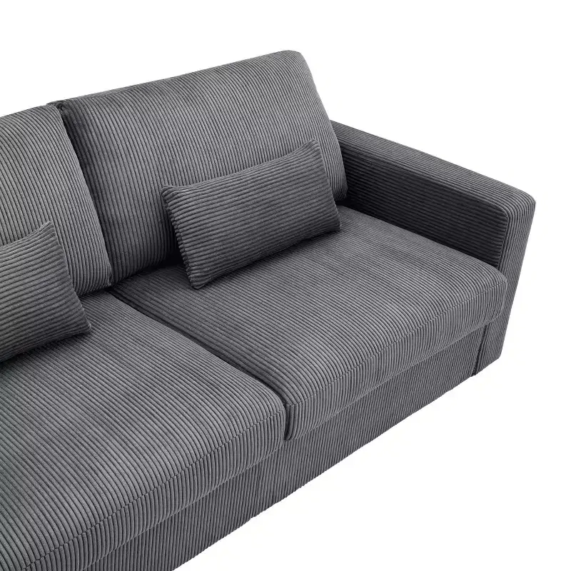 Modern Fabric Upholstered Loveseat with Removable Covers