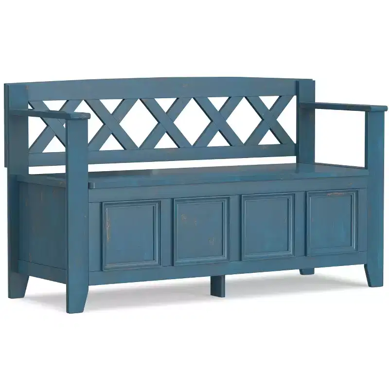 Halifax 48 inch Wide Solid Wood Transitional Entryway Bench