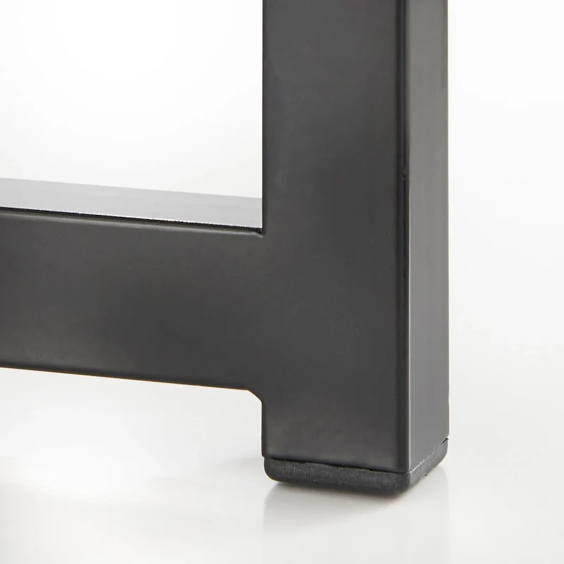 Industrial Style Coffee Table with Concrete-Look Top and Black Metal Frame