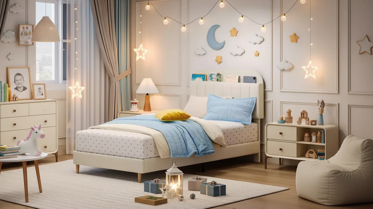 Twin Velvet Platform Bed Frame with Headboard and Wooden Slats