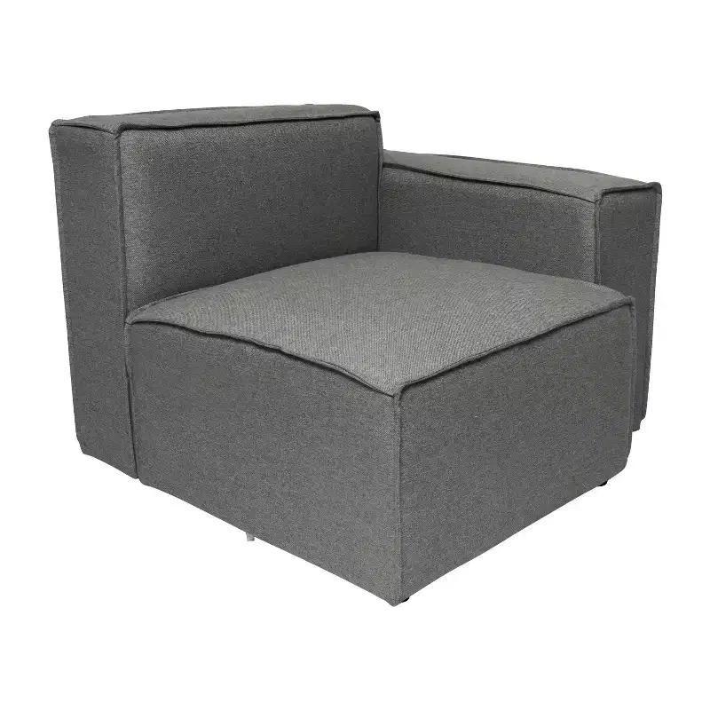 Emma and Oliver Modular Right Side Armchair with Arm Rest