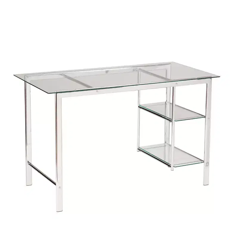Chrome/Glass Desk Charcoal