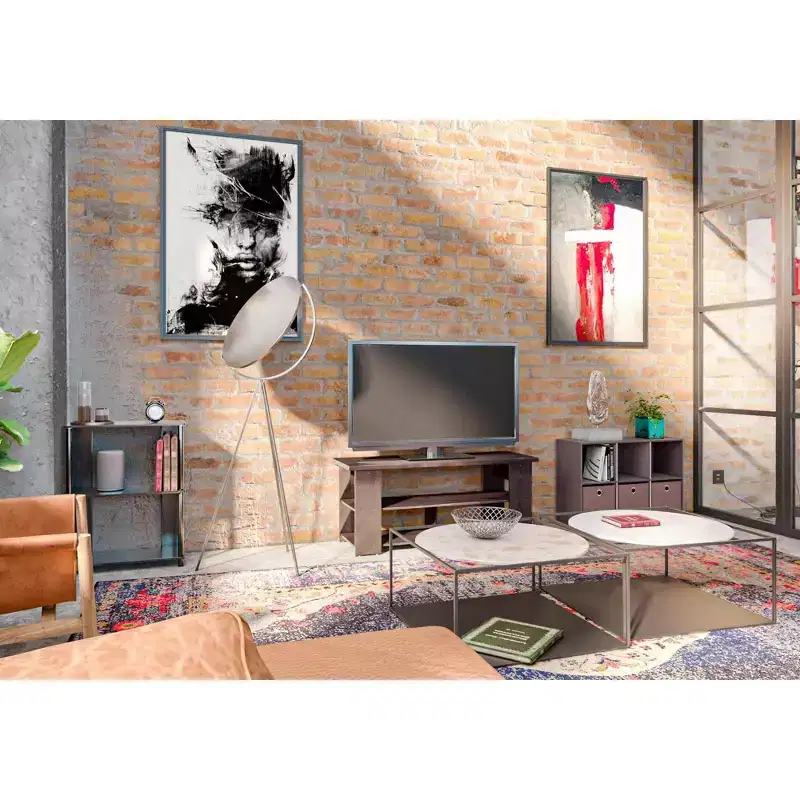 3-Shelf Open Bookshelf Corner Display Rack Living Room Home Office, Walnut