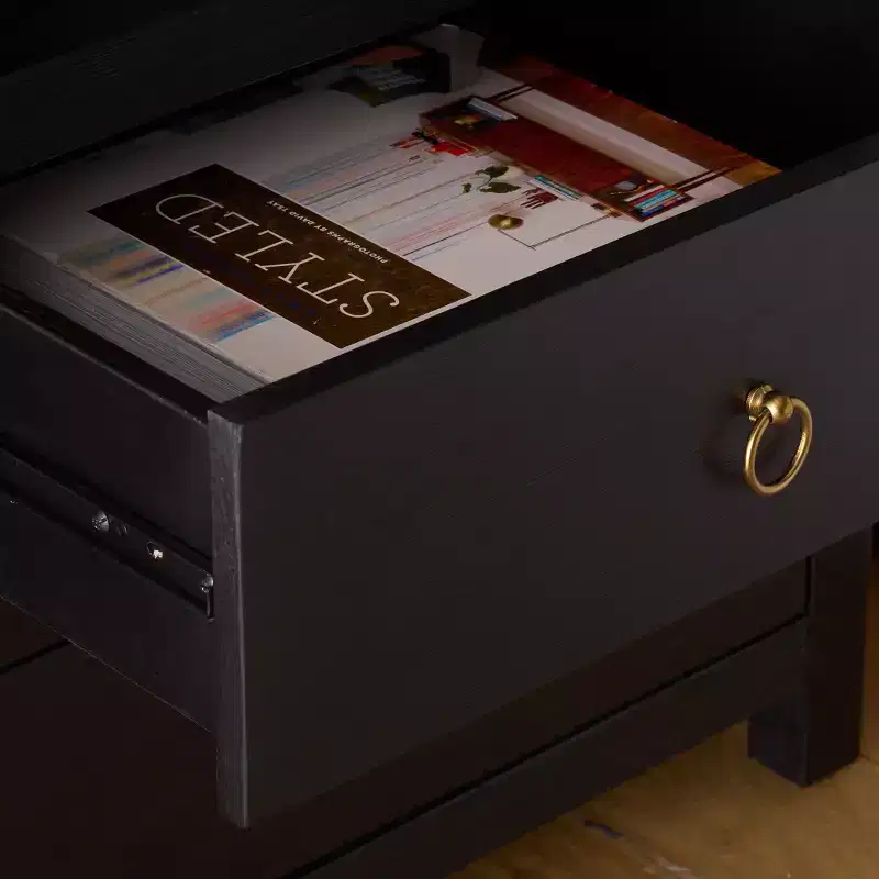 Modern Nightstand with Drawer and Open Shelf